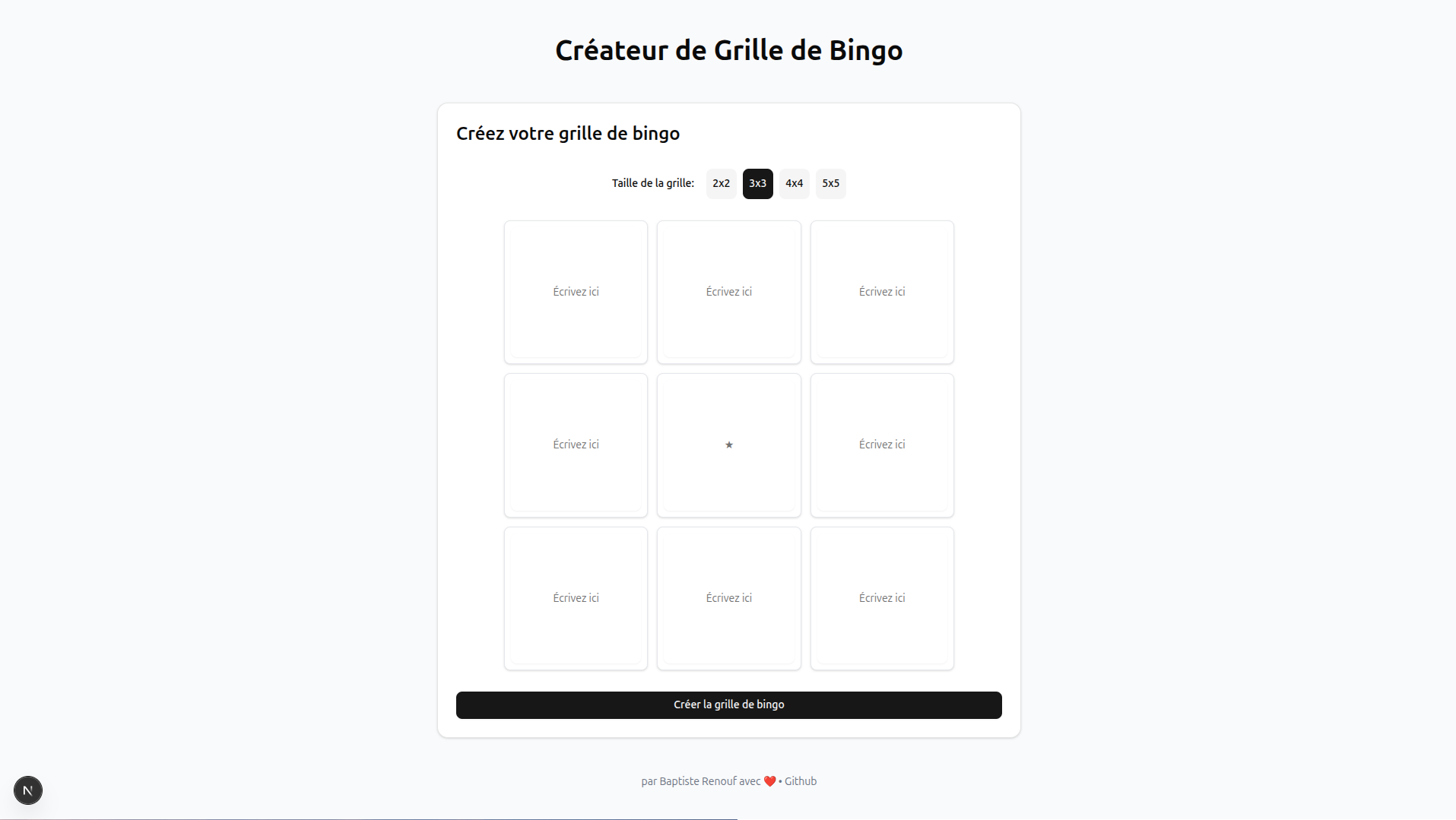 Bingo creator screenshot